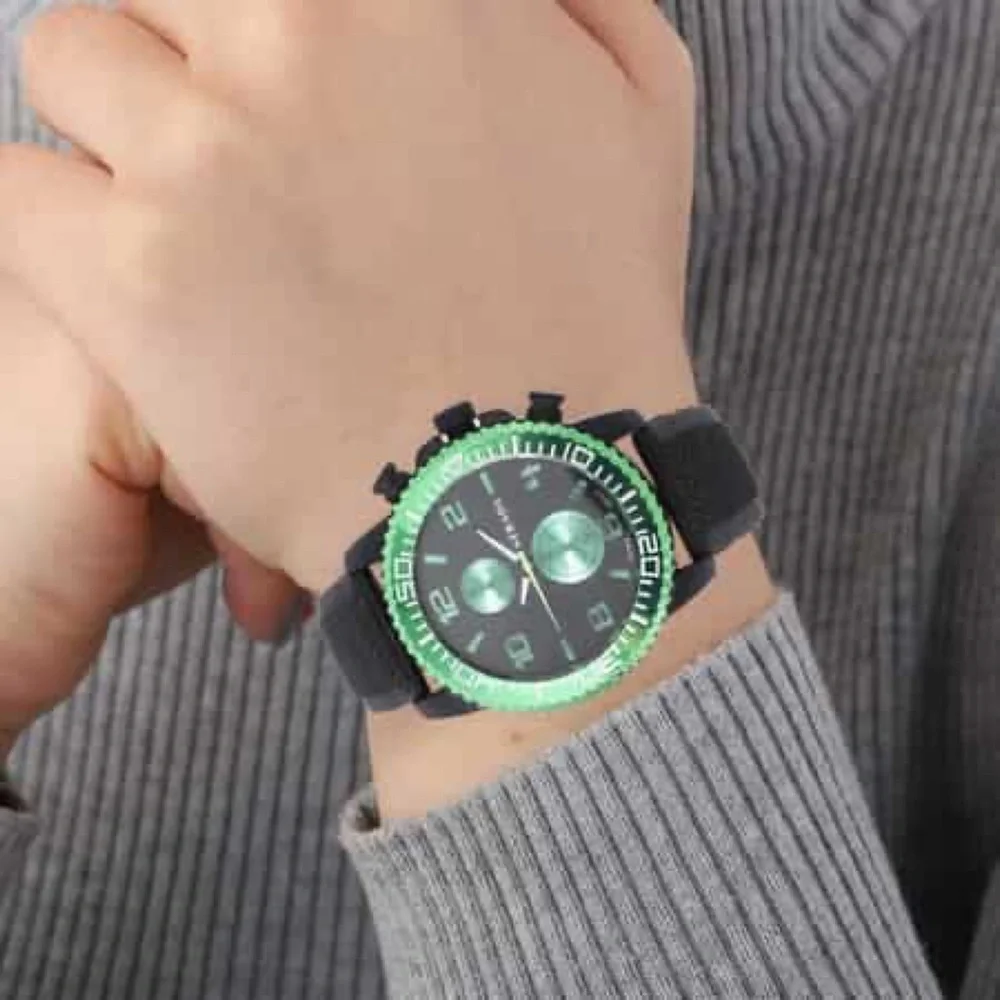 STRADA • Green Chronograph Dial Watch New Battery Ready To Wear